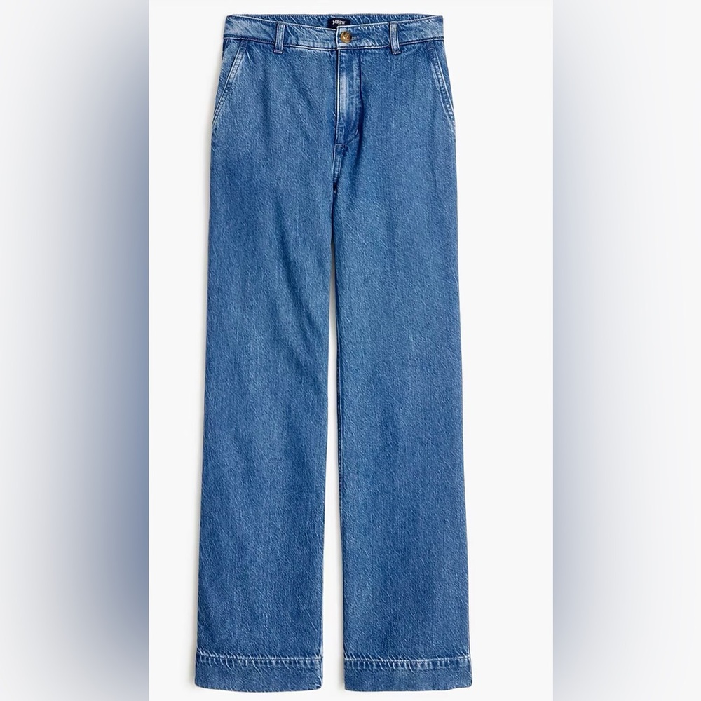 J. Crew High Rise wide leg Jeans. Cotton/tencel. Size 29P.. 27.5 “length.